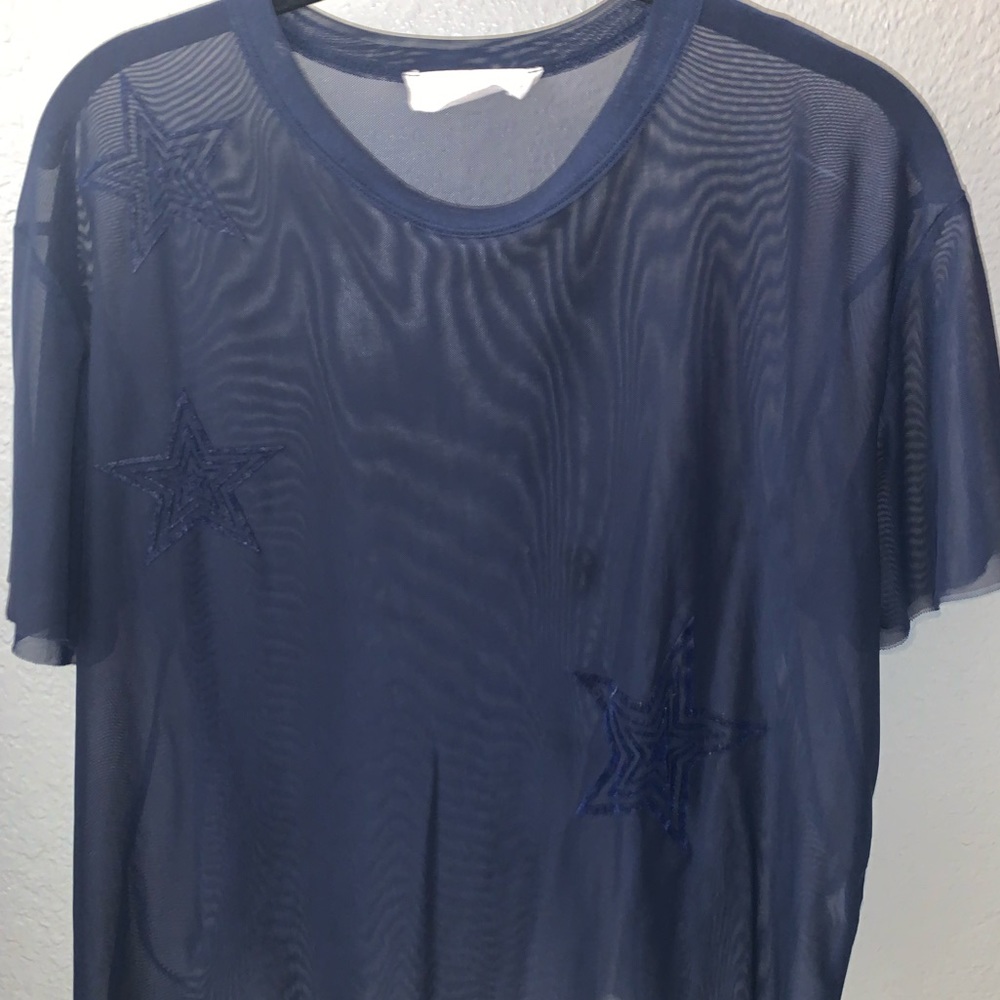 Star detailed see through top